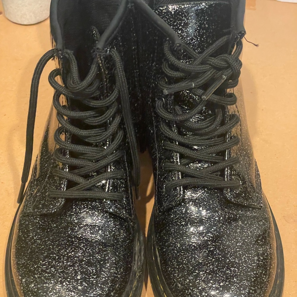 Dr. Martens Girls Black Glitter Boots Size 3
